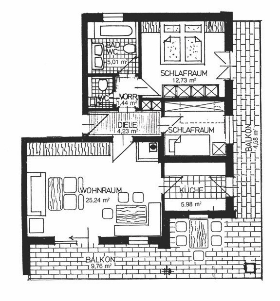 Grundriss Wohnung 43